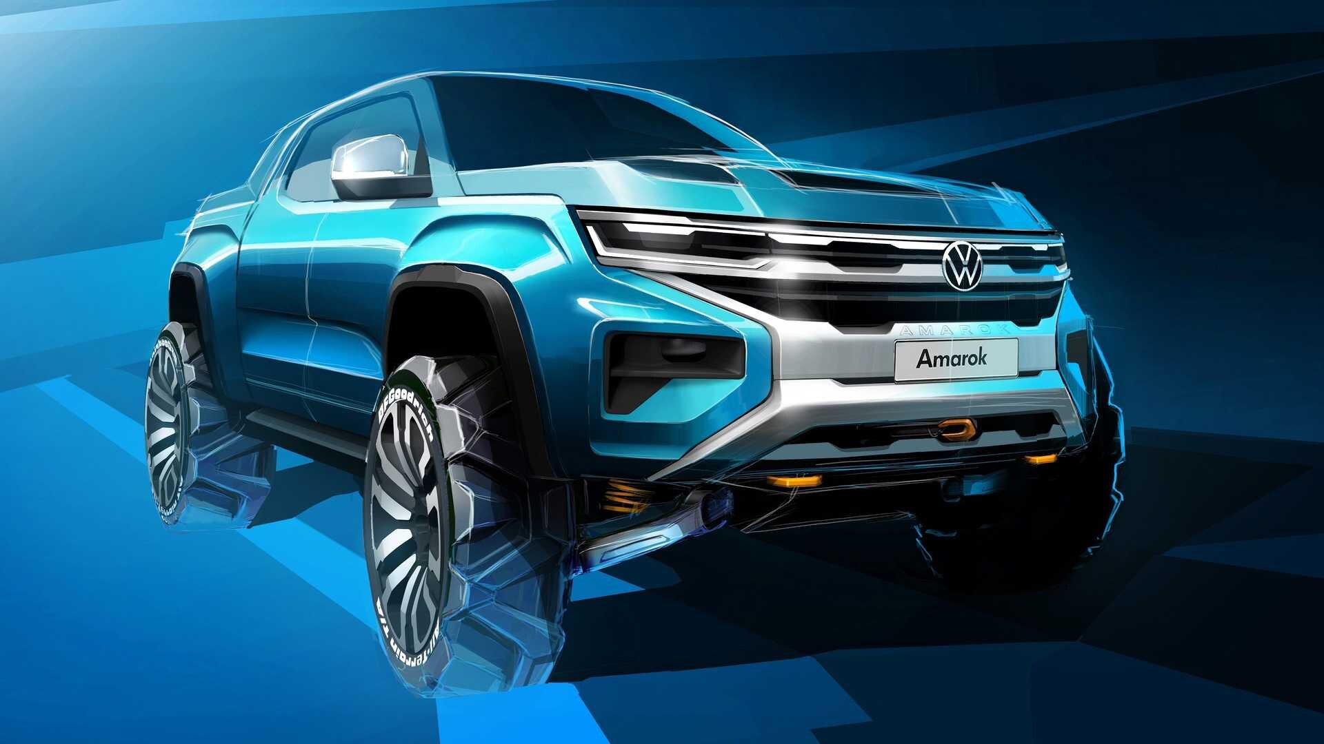 Volkswagen показал на эскизах, как будет выглядеть новый Amarok